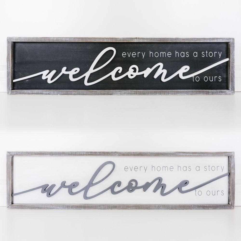 Double sided sign (Every Home Has A Story) - The Nifty Decor