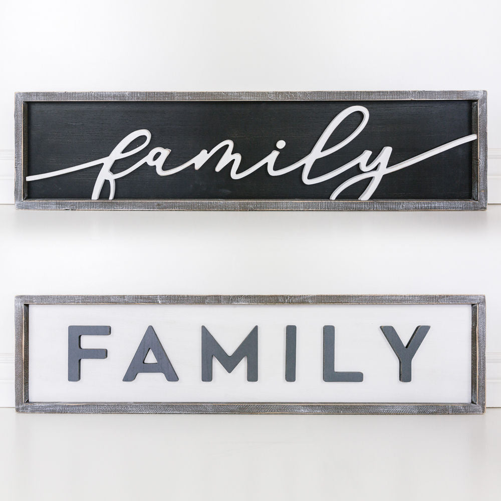 Double sided sign (Family) - The Nifty Decor
