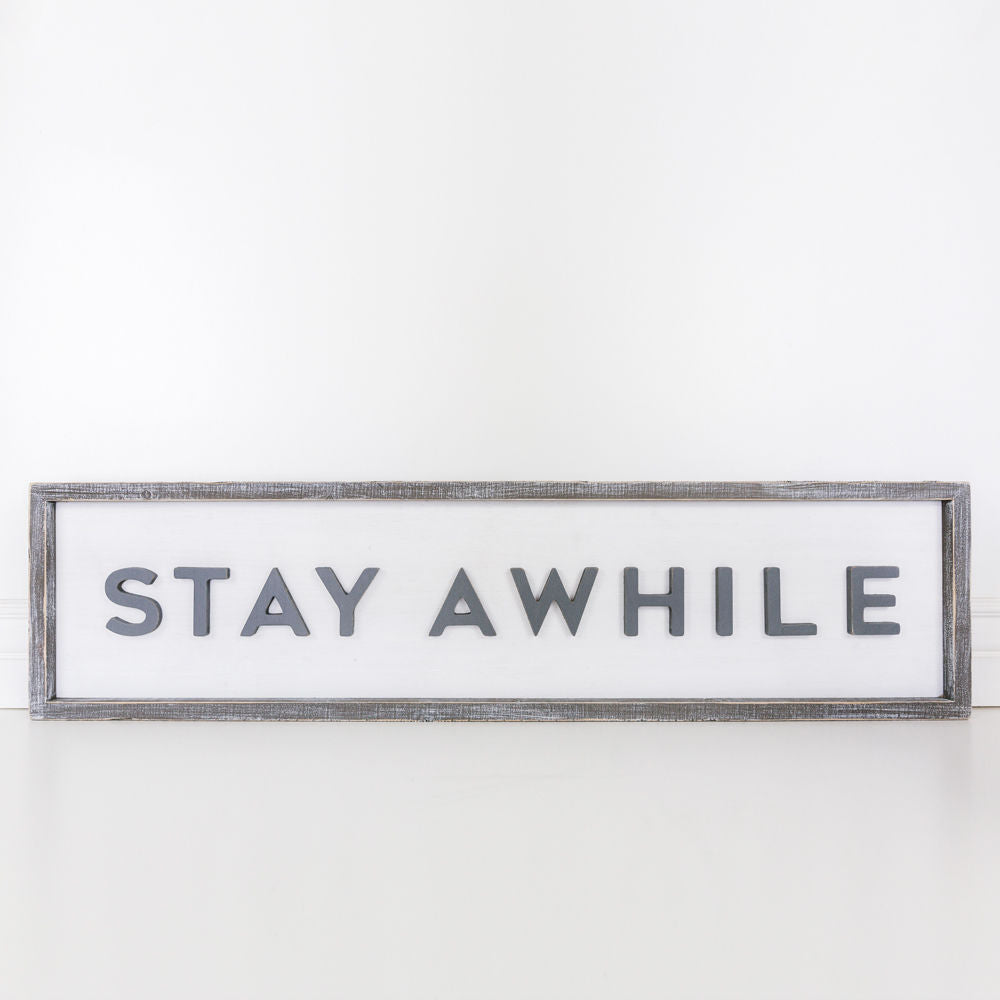 Double sided sign (Stay Awhile) - The Nifty Decor