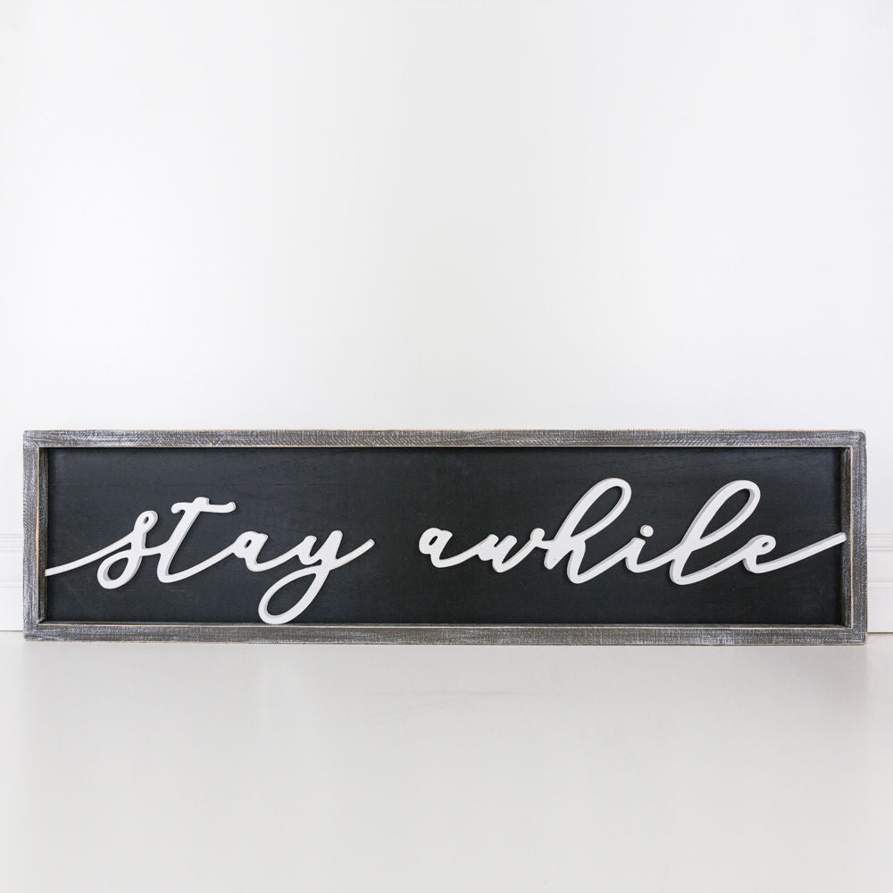 Double sided sign (Stay Awhile) - The Nifty Decor