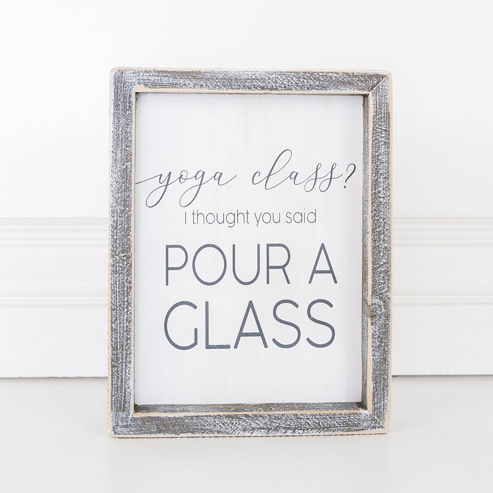 Wood framed sign (Yoga Class? I Thought You) - The Nifty Decor