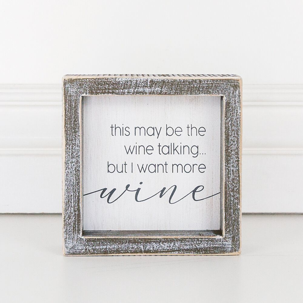 Wood framed sign (This May Be The Wine) - The Nifty Decor