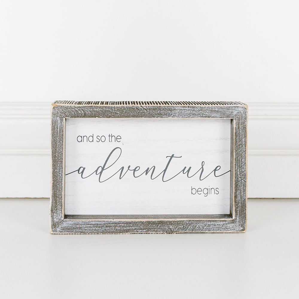 Wood framed sign (ADVENTURE) - The Nifty Decor