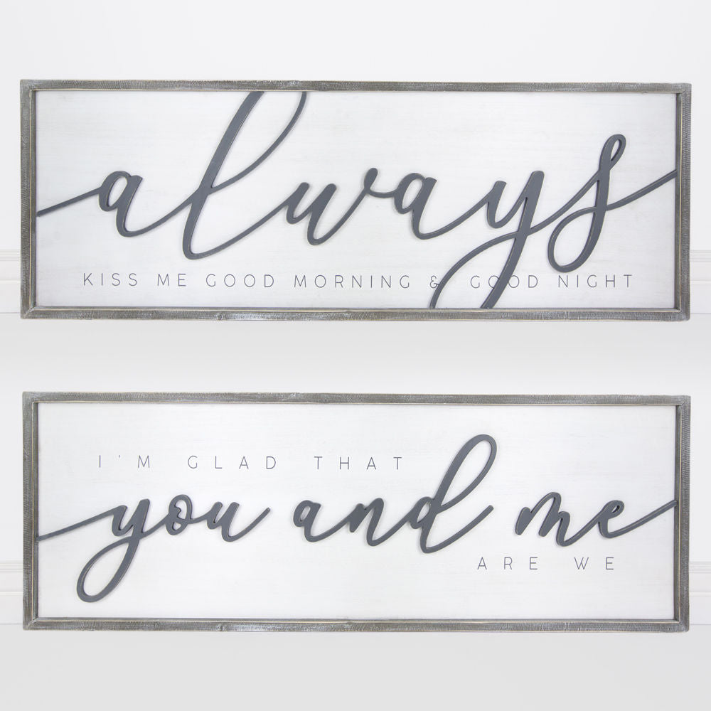 Reversible Wood Framed Sign (YOU ME) - The Nifty Decor