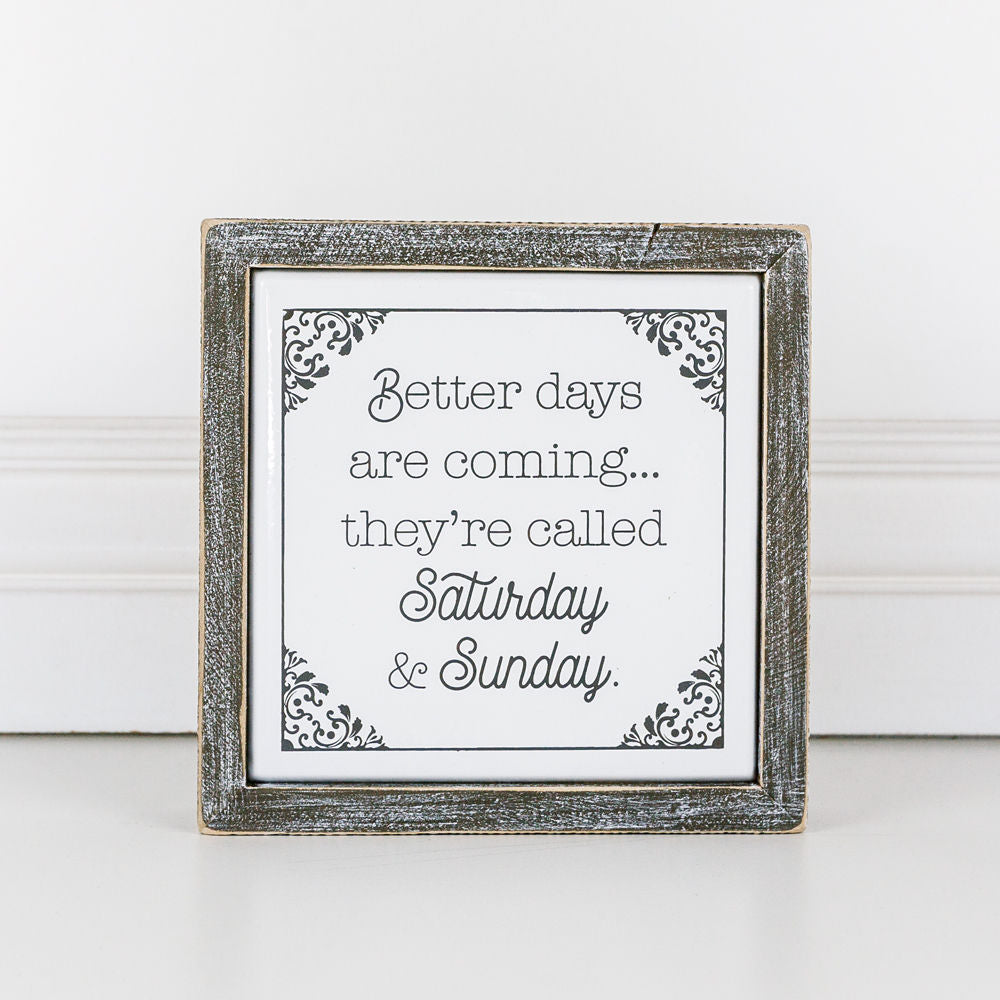 Wood framed metal sign(DAYS) - The Nifty Decor