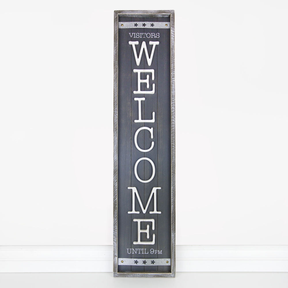 Wood framed shiplap sign(WELCOME) - The Nifty Decor