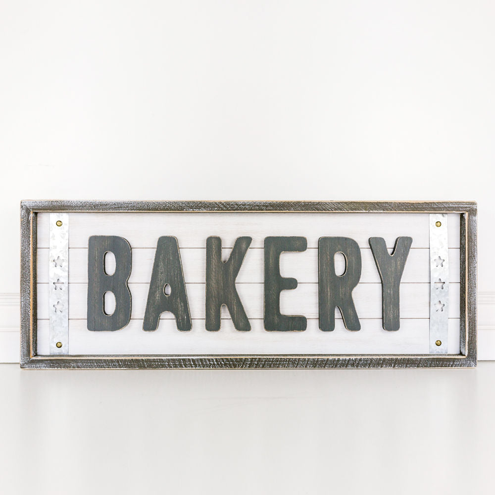 Wood framed shiplap sign(BAKERY) - The Nifty Decor
