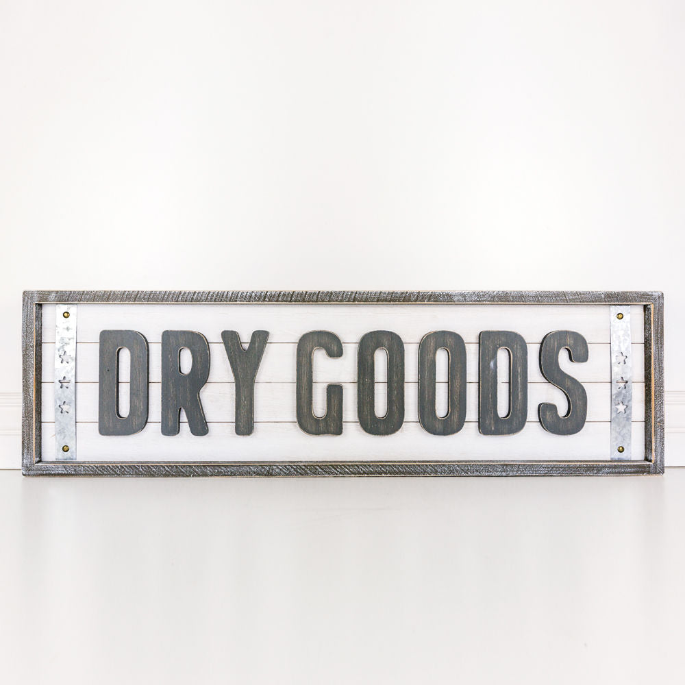 Wood framed shiplap sign(DRY GOODS) - The Nifty Decor