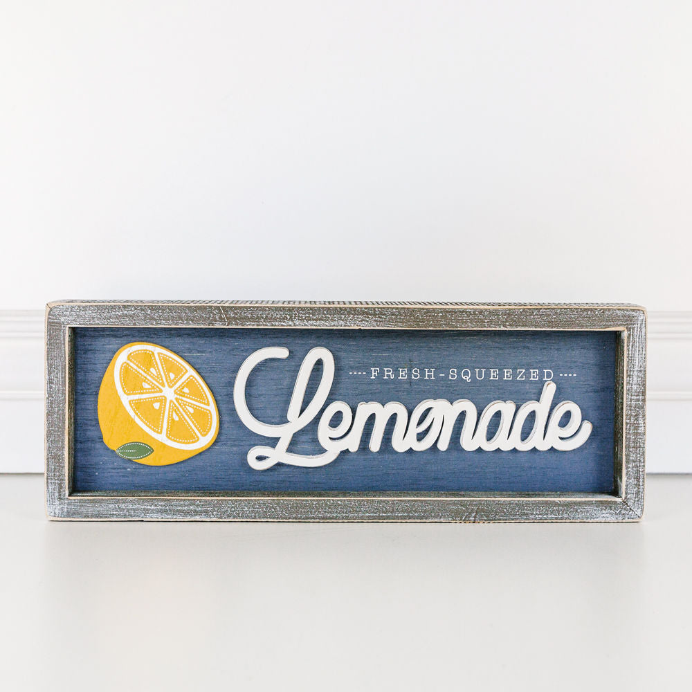 Fresh Squeezed Lemonade, Wood framed Sign - The Nifty Decor