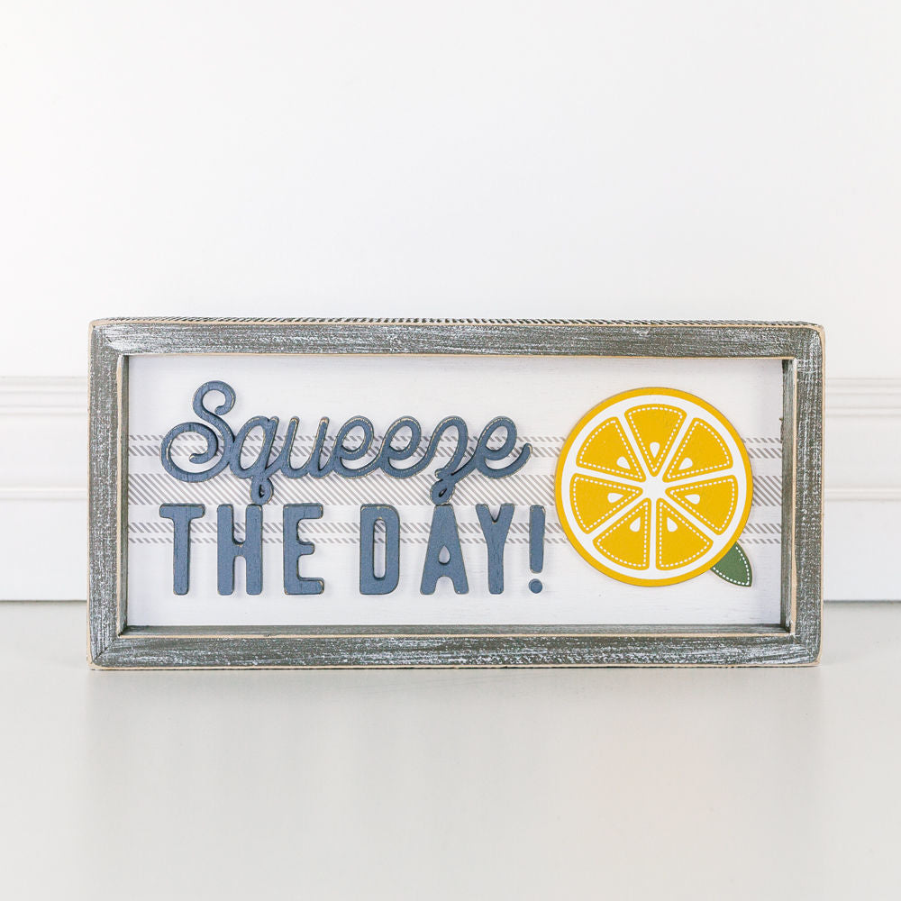 SQUEEZE DAY, Wood framed Sign - The Nifty Decor