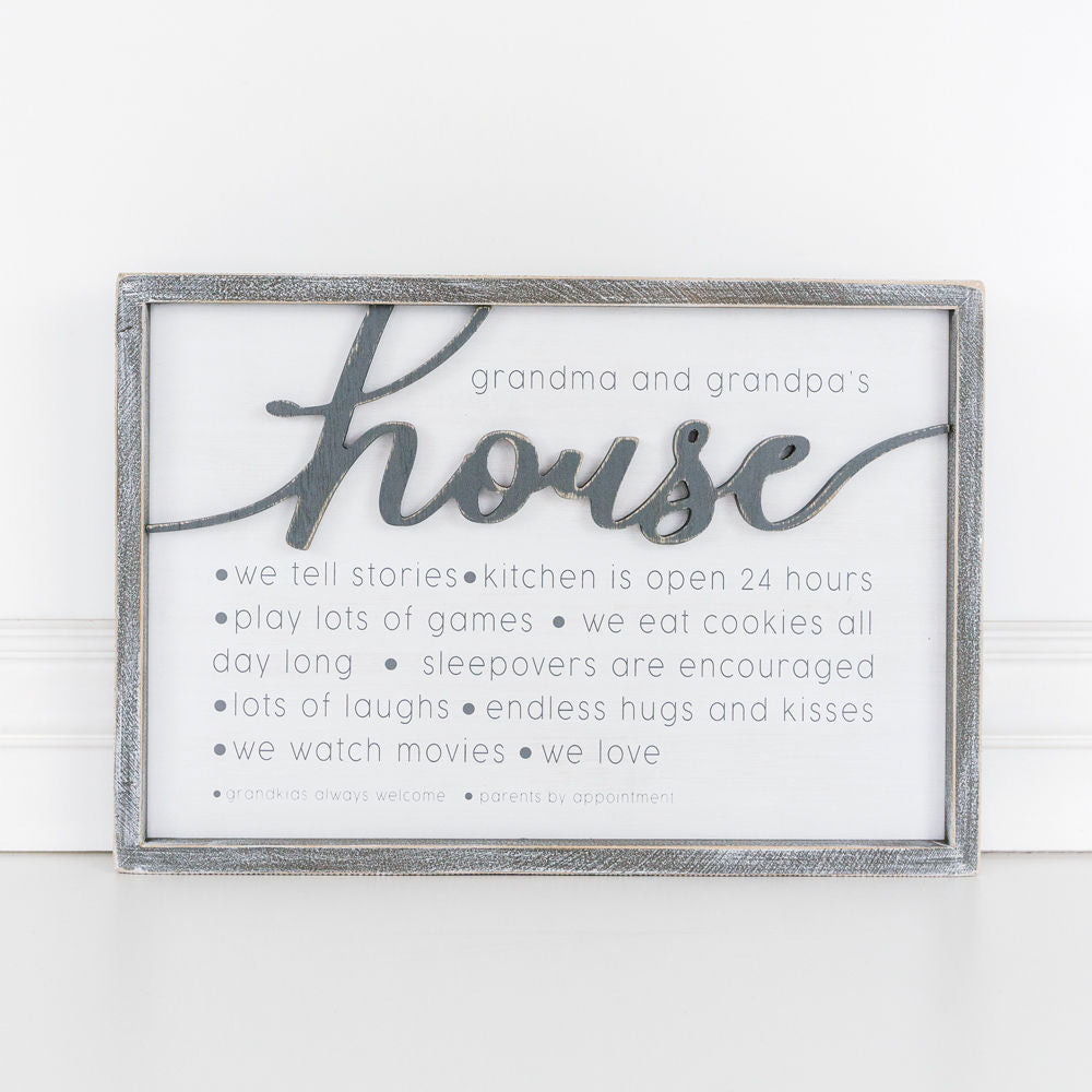 Reversible Small Wood framed sign(HOUSE) - The Nifty Decor