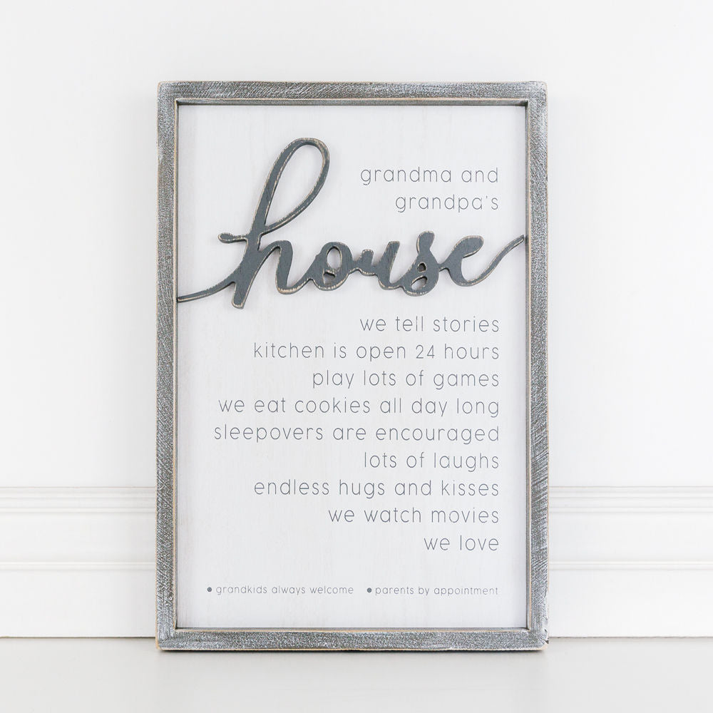 Reversible Small Wood framed sign(HOUSE) - The Nifty Decor