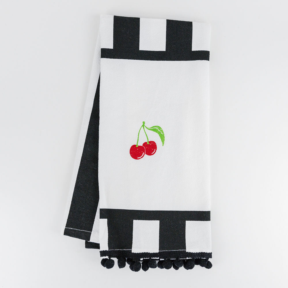 Cherry STRIPES, dish towel - The Nifty Decor