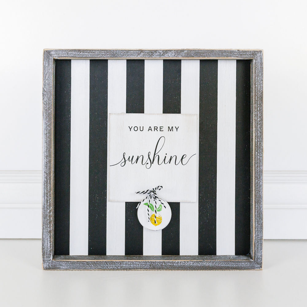 SUNSHINE wood framed sign - The Nifty Decor
