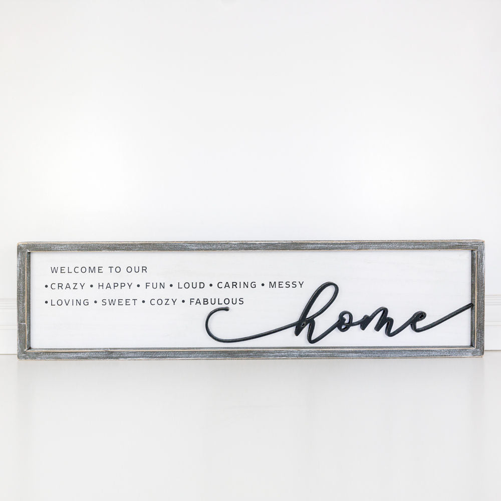 Reversible Wood framed sign(WELCOME HOME) - The Nifty Decor