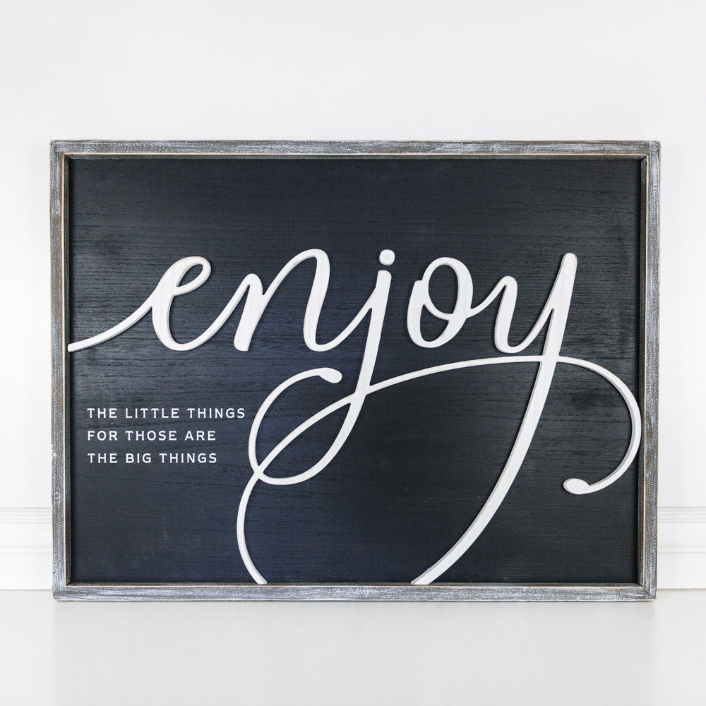 Reversible Wood framed sign(ENJOY) - The Nifty Decor