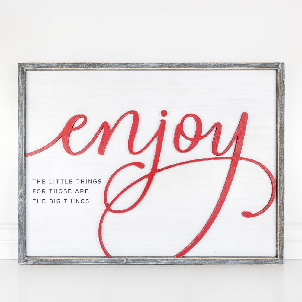 Reversible Wood framed sign(ENJOY) - The Nifty Decor
