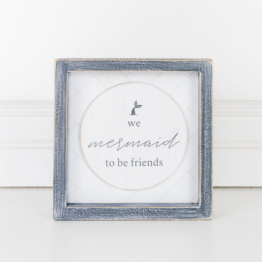 Wood framed sign(MERMAID FRIENDS) - The Nifty Decor