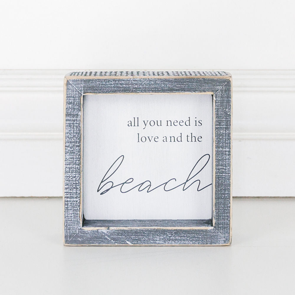 Wood framed sign(LOVE BEACH) - The Nifty Decor