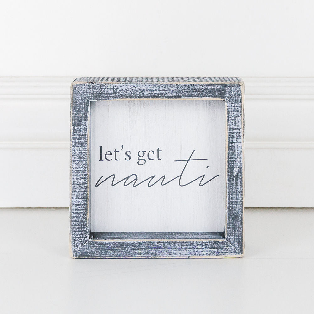 Wood framed sign(NAUTI) - The Nifty Decor