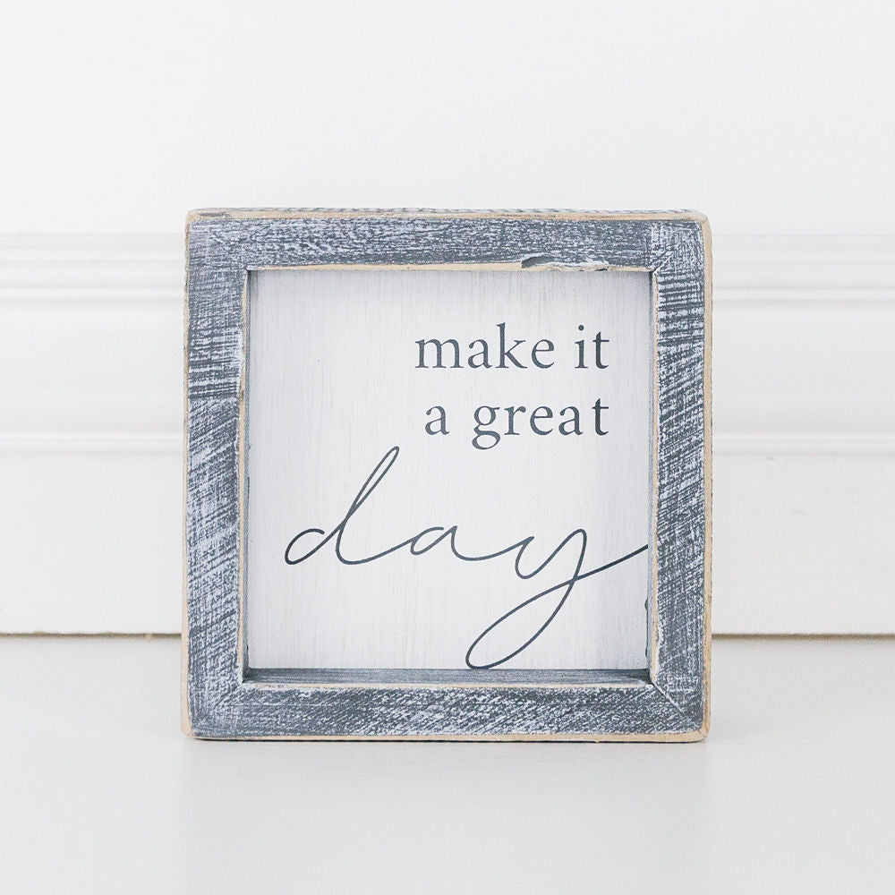 Wood framed sign(GREAT DAY) - The Nifty Decor