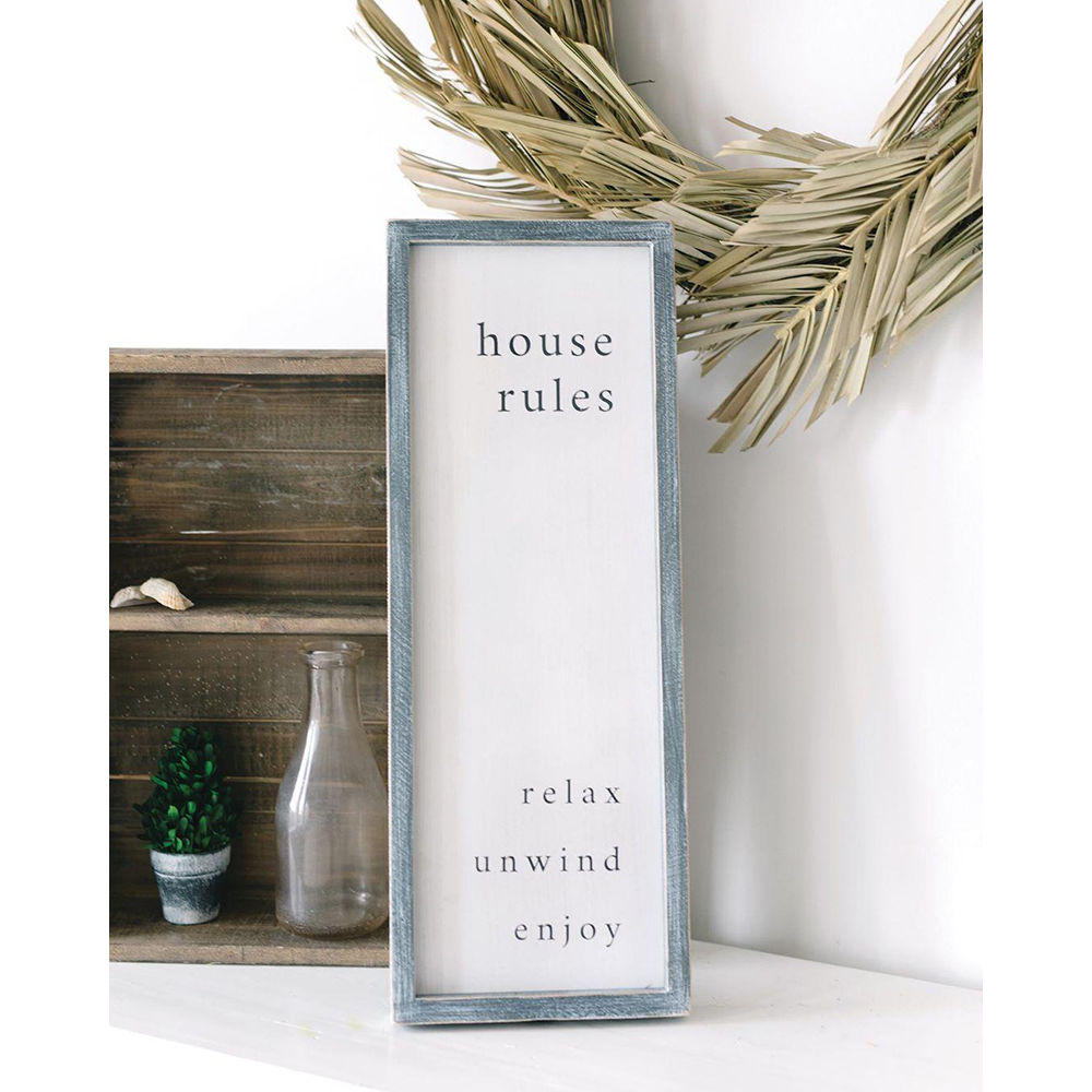 Double Side Wood framed sign(HOUSE RULES) - The Nifty Decor