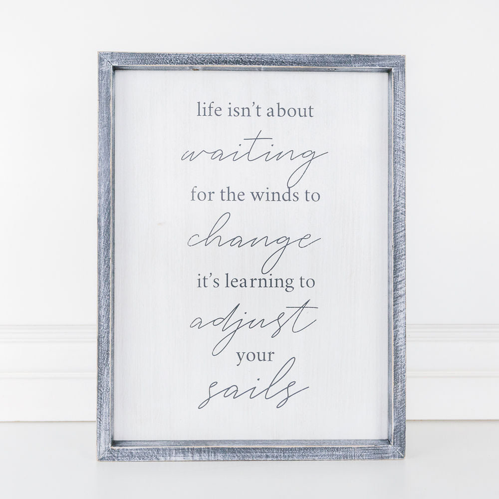 Wood framed sign(WAITING SAILS) - The Nifty Decor