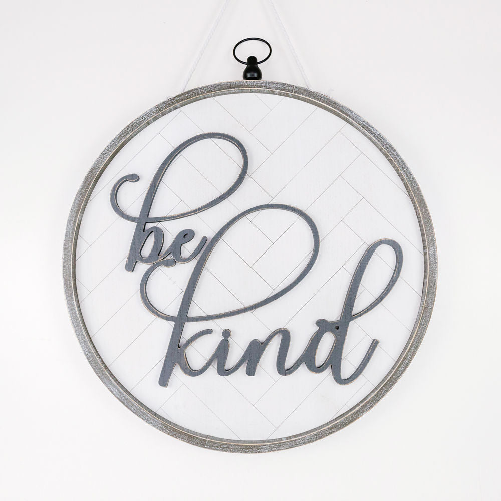 Reversible big wood framed sign(BE KIND) - The Nifty Decor