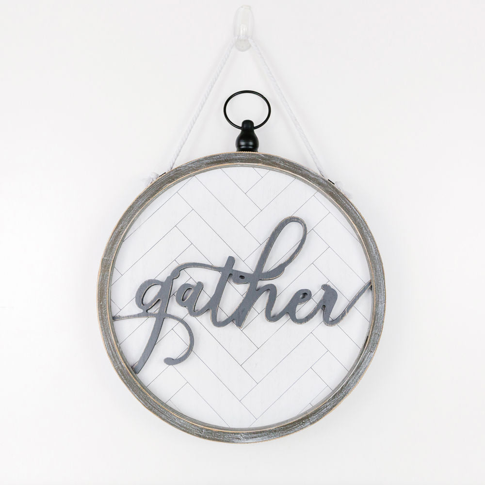 Reversible wood framed sign(GATHER) - The Nifty Decor