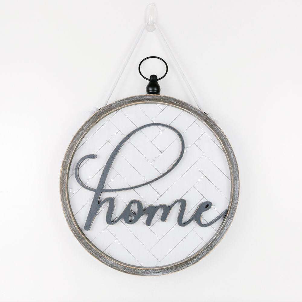 Reversible wood framed sign(HOME) - The Nifty Decor