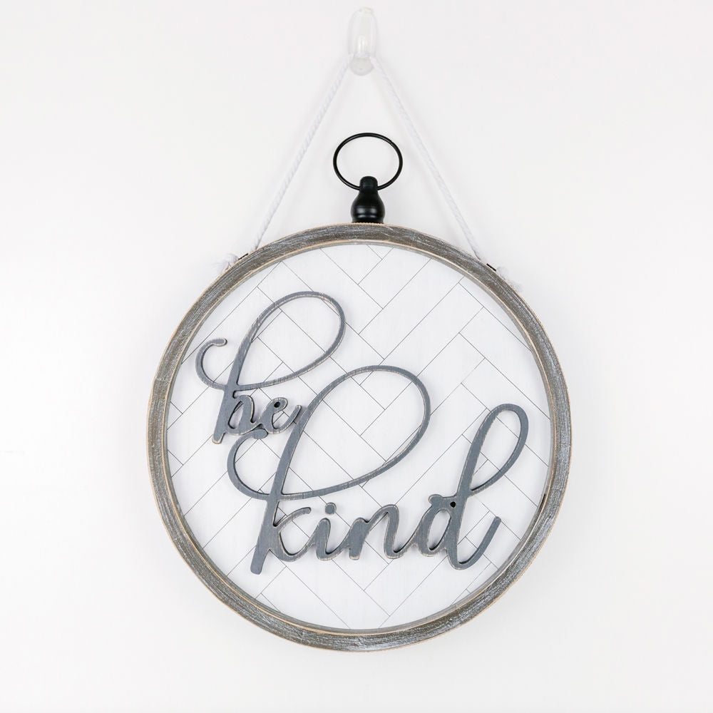 Reversible wood framed sign(BE KND) - The Nifty Decor