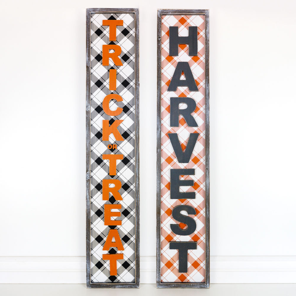 Reversible TrickorTreat / Harvest Sign - The Nifty Decor