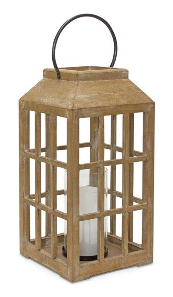 Caged Wooden Lantern - Bombay Mercantile