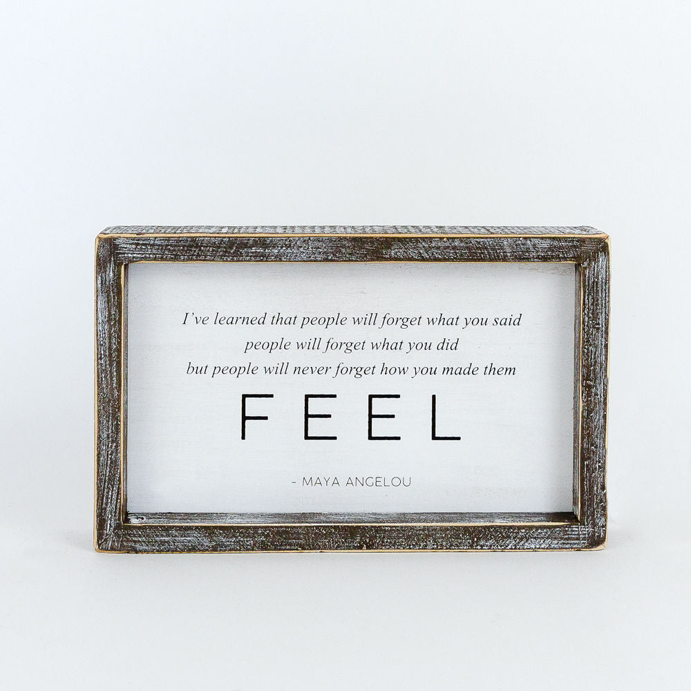 Reversible wood framed sign(PEOPLE FEEL) - The Nifty Decor