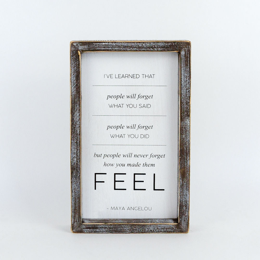 Reversible wood framed sign(PEOPLE FEEL) - The Nifty Decor
