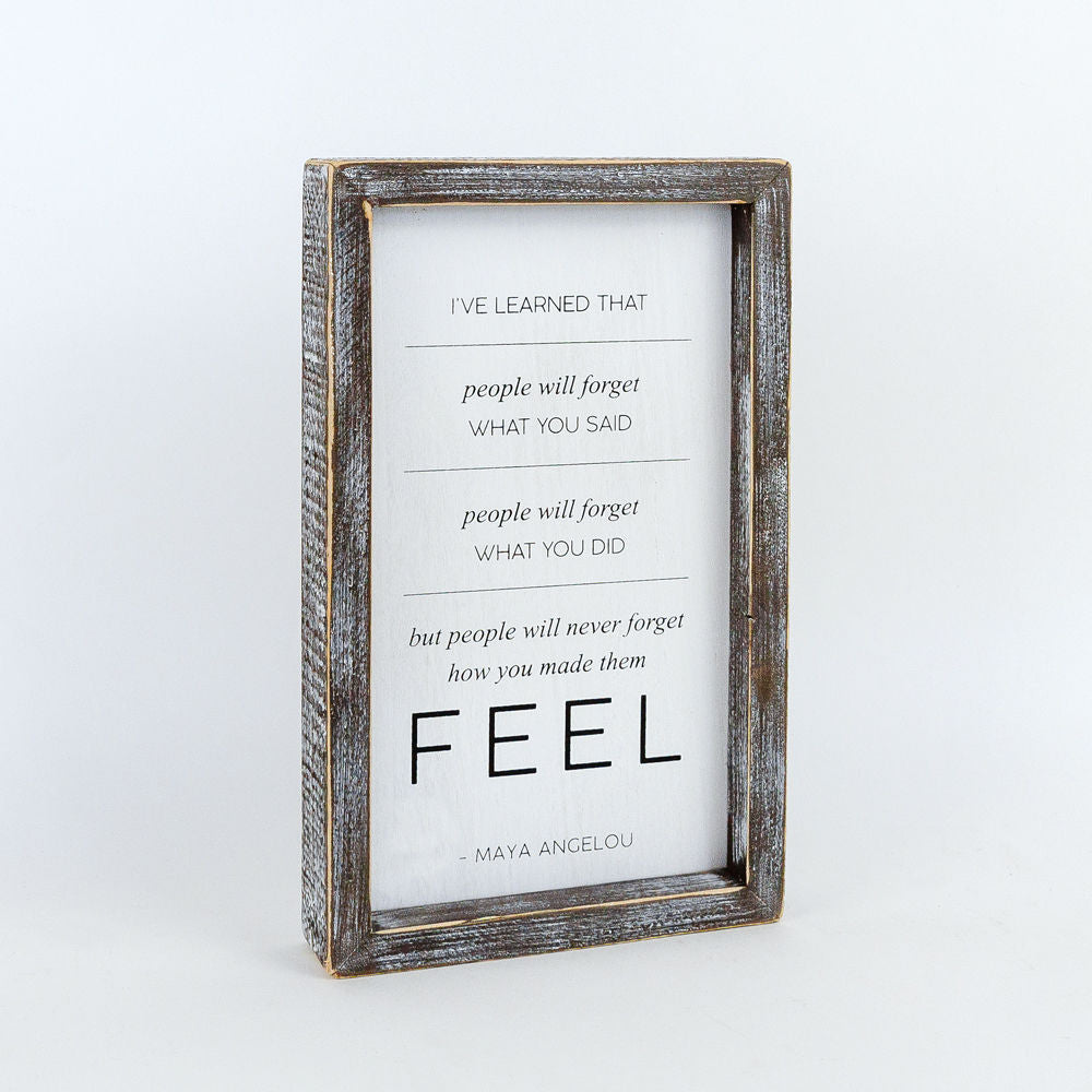 Reversible wood framed sign(PEOPLE FEEL) - The Nifty Decor