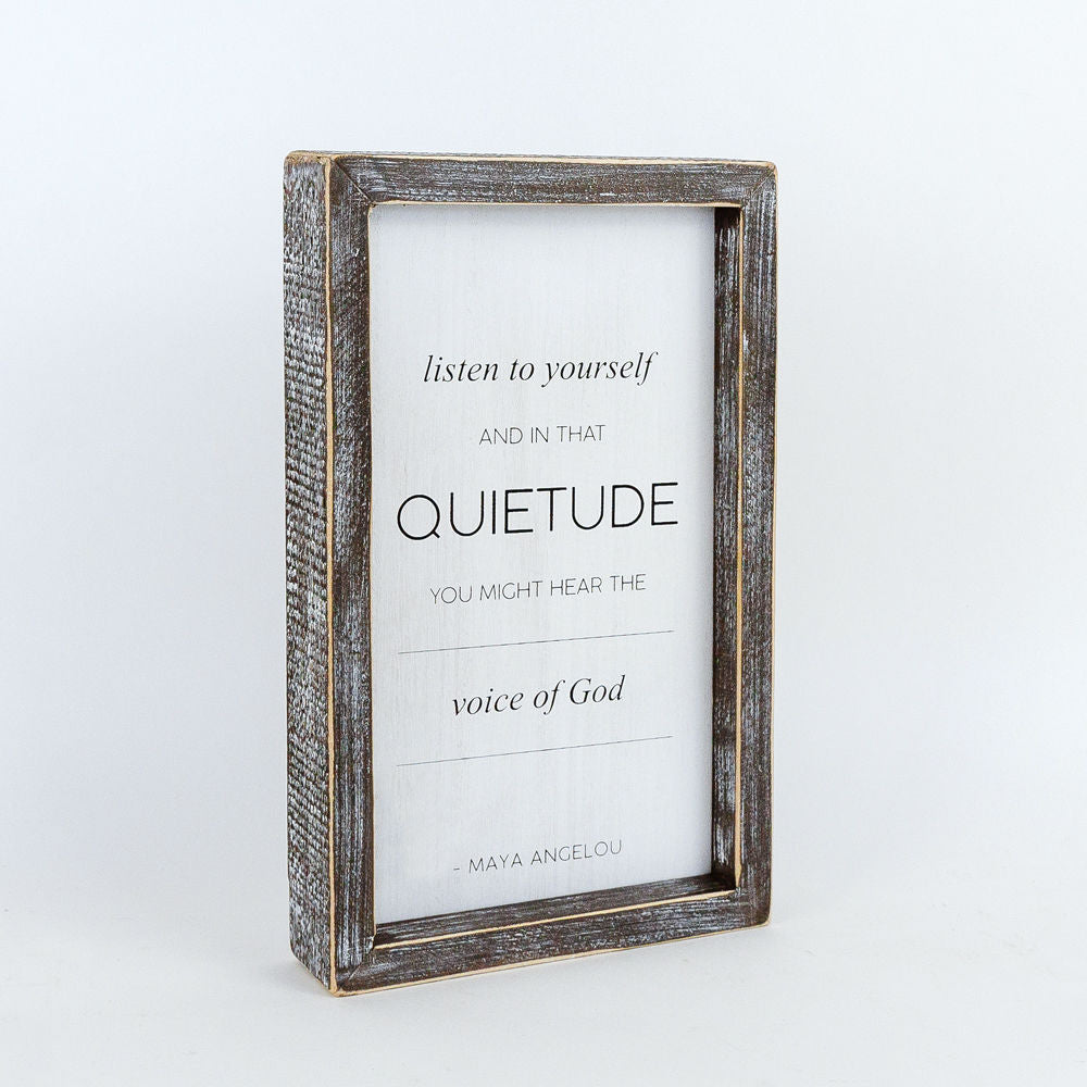 Reversible wood framed sign(QUIETUDE) - The Nifty Decor