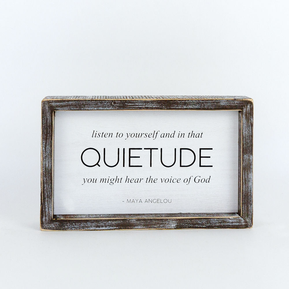 Reversible wood framed sign(QUIETUDE) - The Nifty Decor