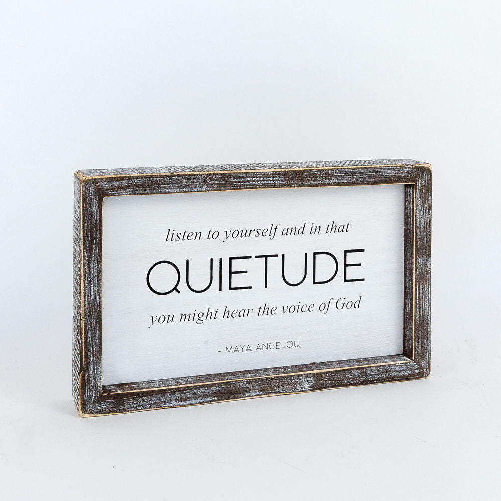 Reversible wood framed sign(QUIETUDE) - The Nifty Decor
