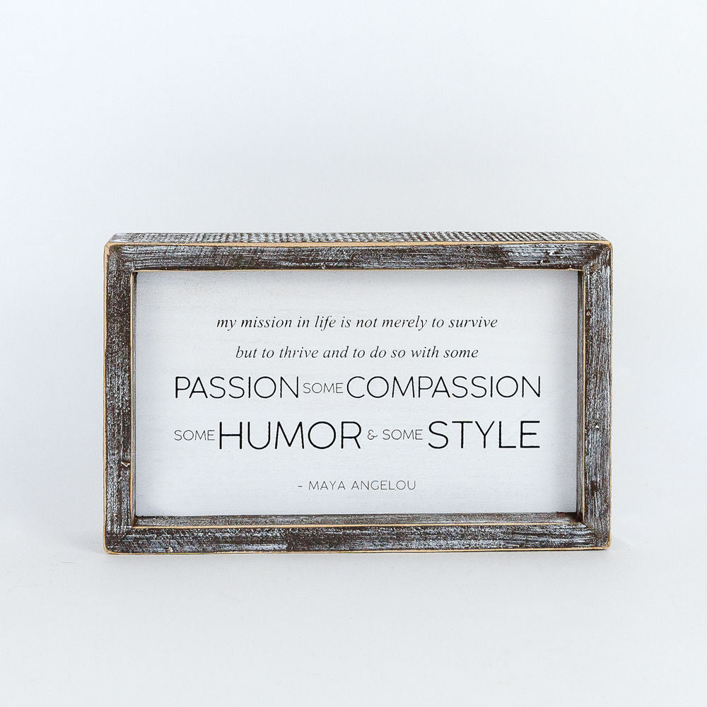 Reversible wood framed sign(MISSION LIFE) - The Nifty Decor