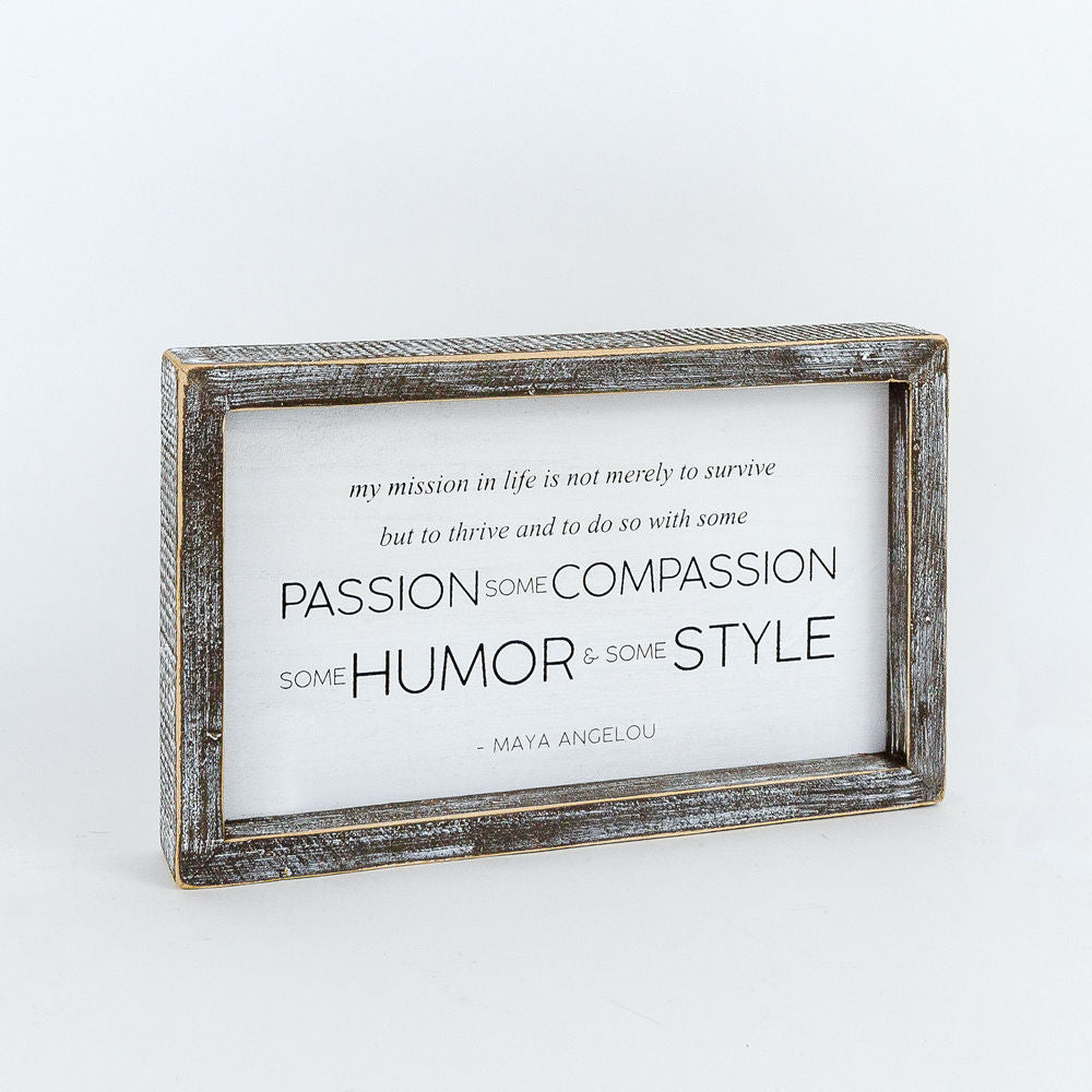 Reversible wood framed sign(MISSION LIFE) - The Nifty Decor