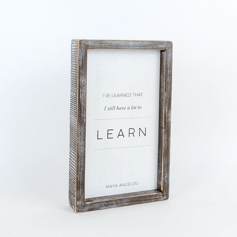 Reversible wood framed sign(LEARN) - The Nifty Decor
