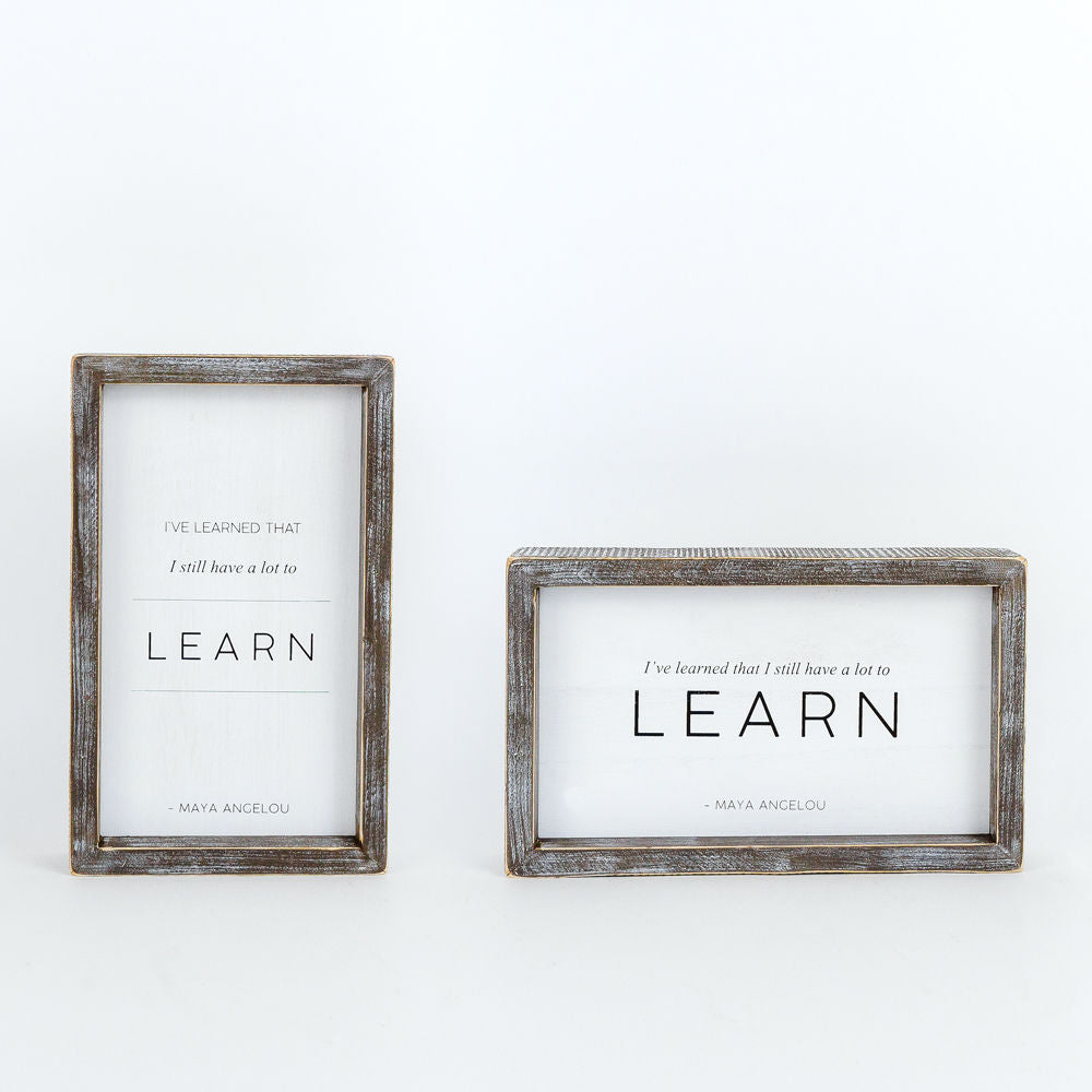 Reversible wood framed sign(LEARN) - The Nifty Decor
