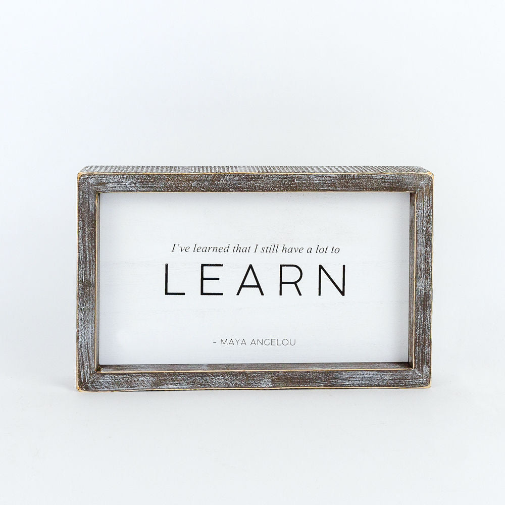 Reversible wood framed sign(LEARN) - The Nifty Decor