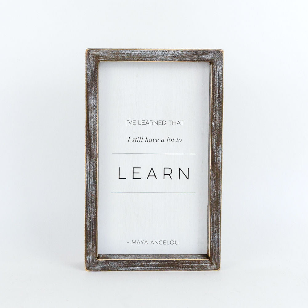 Reversible wood framed sign(LEARN) - The Nifty Decor