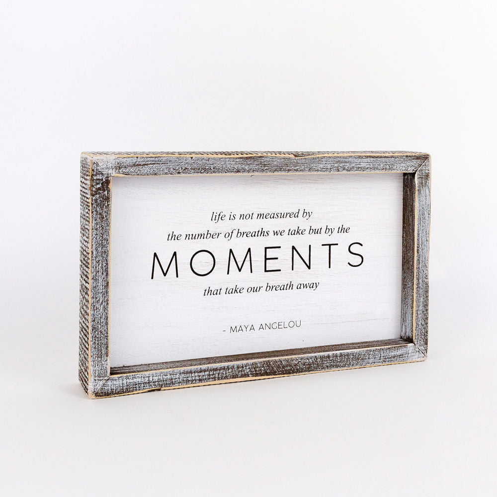 Reversible wood framed sign(LIFE/MOMENTS) - The Nifty Decor
