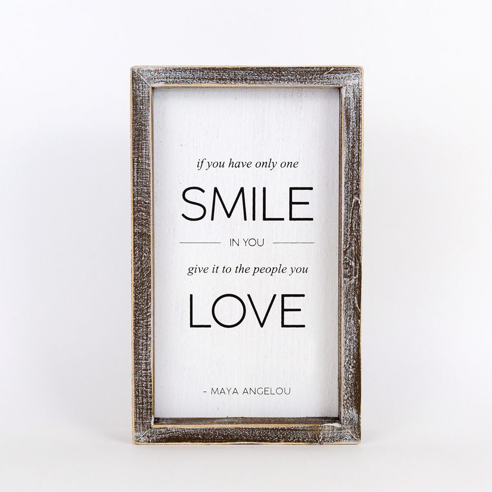 Reversible wood framed sign(SMILE/LOVE) - The Nifty Decor