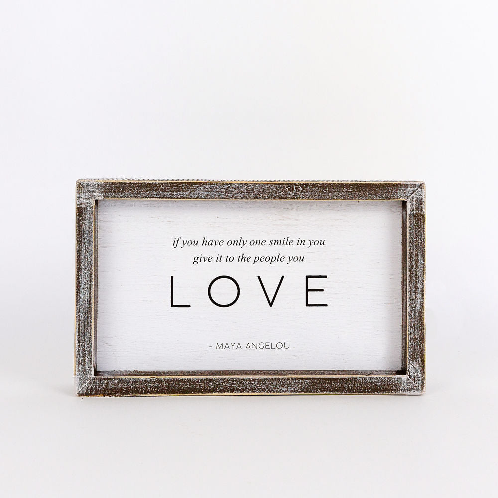 Reversible wood framed sign(SMILE/LOVE) - The Nifty Decor