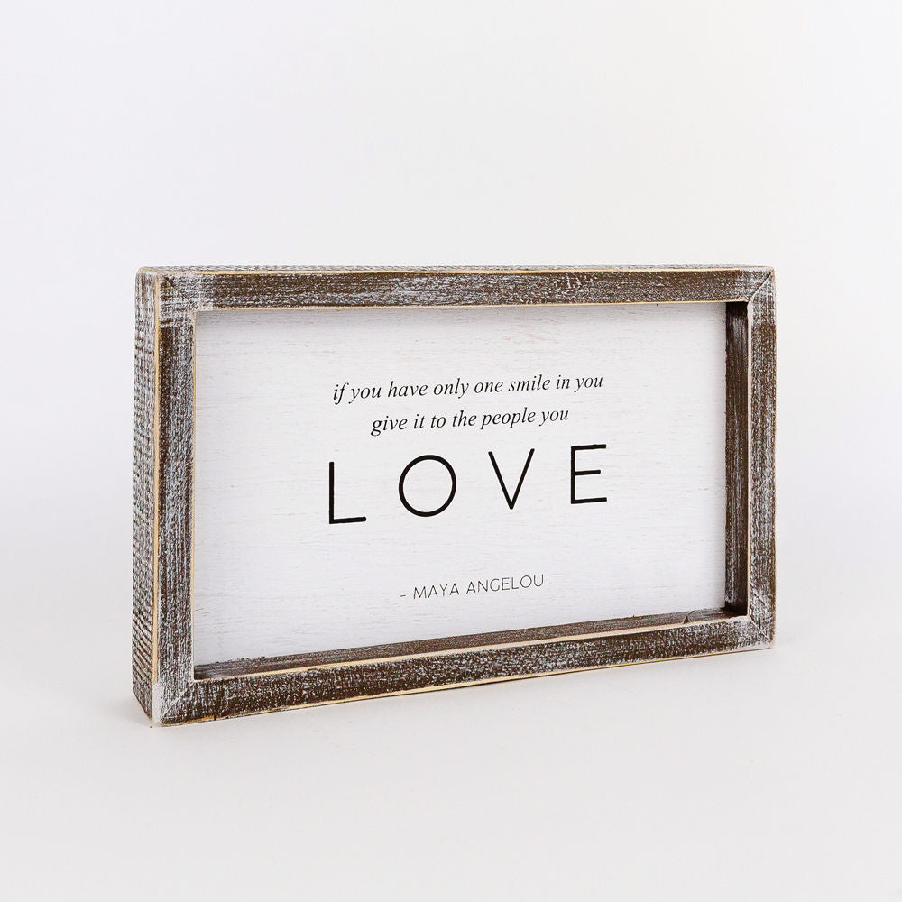 Reversible wood framed sign(SMILE/LOVE) - The Nifty Decor
