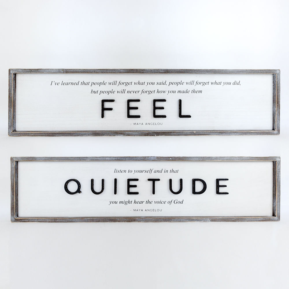 Reversible wood framed sign(FEEL/QUIETUDE) - The Nifty Decor
